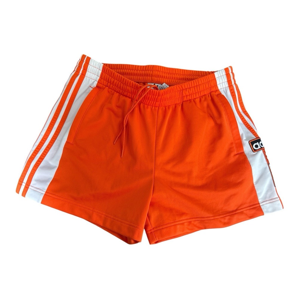 adidas Originals Adibreak Shorts Womens Size L Large Orange White Striped Retro - Picture 7 of 7